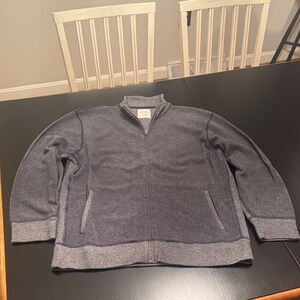 Billy Reid Heather Gray Zip-Up Sweater
